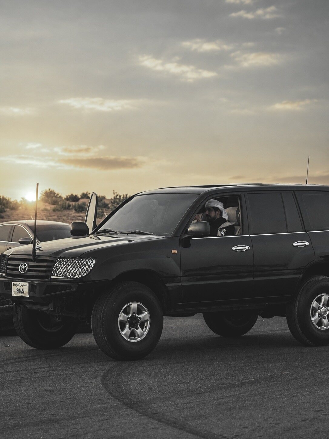 Saeed Majid Salim Obaid Almheiri at the wheel of the Toyota Land Cruiser LC 100